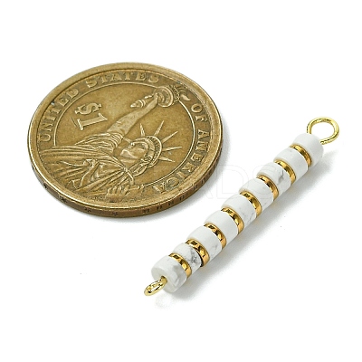 Natural Howlite & Electroplated Synthetic Non-magnetic Hematite Heishi Connector Charms PALLOY-JF03291-03-1