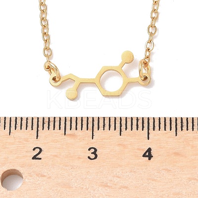 304 Stainless Steel Chemical Symbol Pendant Necklaces NJEW-Z073-03G-03-1