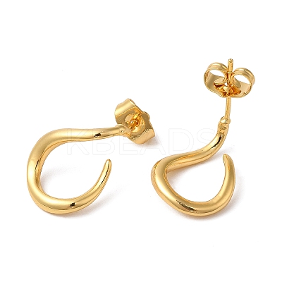 Rack Plating Brass Twist Teardrop Stud Earrings EJEW-R151-10G-1