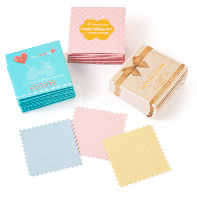 30Pcs 3 Colors Microfiber Double-Sided Velvet Cloth AJEW-TA0001-85-1