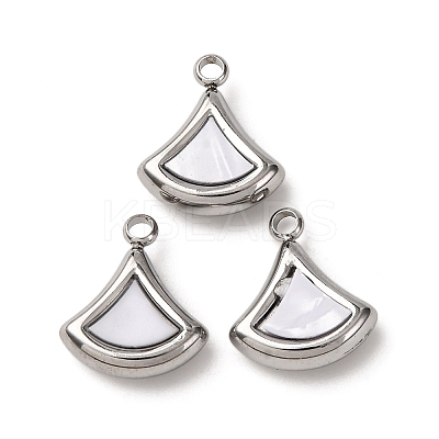 304 Stainless Steel Resin Pendants STAS-P406-15D-P-1