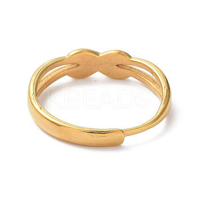 Ion Plating(IP) 304 Stainless Steel Infinity Adjustable Rings RJEW-D006-17G-1