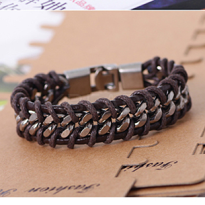 Imitation Leather Cord Bracelets BJEW-N0011-007A-1