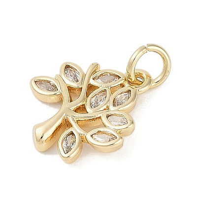 Rack Plating Brass Micro Pave Cubic Zirconia Pendants LS-KK-H509-19G-01-1