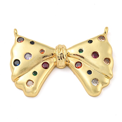 Rack Plating Brass Micro Pave Cubic Zirconia Pendants KK-C044-12G-1