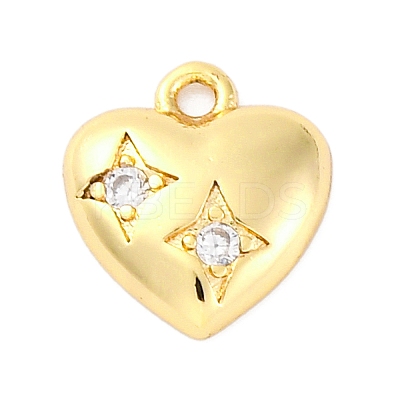 Brass Micro Pave Cubic Zirconia Charms KK-A240-21G-1