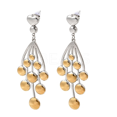Women's 304 Stainless Steel Stud Earrings EJEW-K296-08A-GP-1