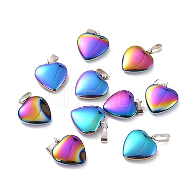 Electroplate Non-magnetic Synthetic Hematite Pendants G-I315-01C-1