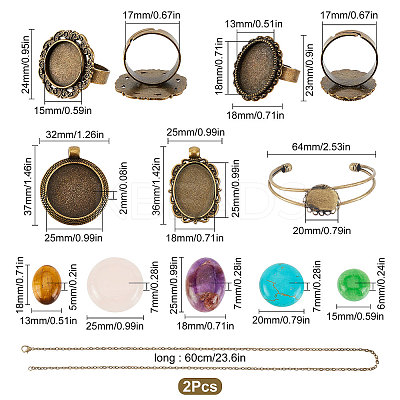 DIY Natural Mixed Stone Jewelry Set Making Kit DIY-SC0018-22-1