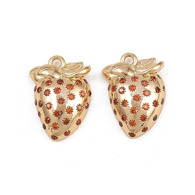 Brass Micro Pave Cubic Zirconia Pendants KK-K407-02G-1