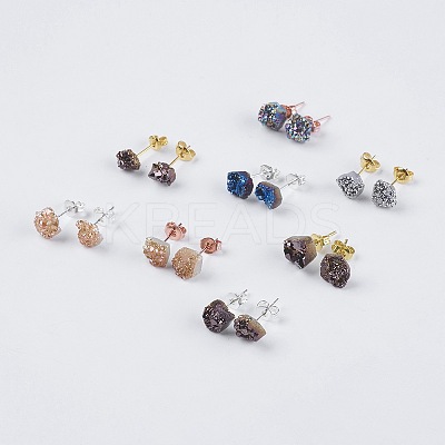 Brass Ear Stud Components EJEW-E222-C-1
