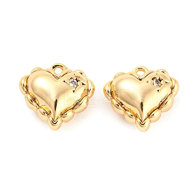 Rack Plating Brass Cubic Zirconia Pendants KK-M261-24G-1