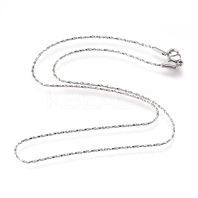 Non-Tarnish 304 Stainless Steel Boston Link Chains Necklaces LS-NJEW-G313-17P-1