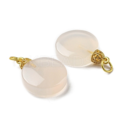 Natural White Agate Pendants G-R489-14MG-1