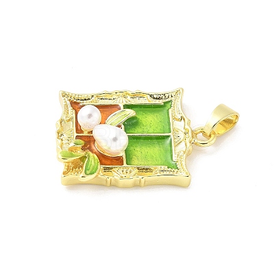 Brass Enamel Pendants KK-Z101-09G-B01-1