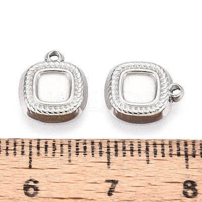304 Stainless Steel Pendant Cabochon Settings STAS-T067-66P-1
