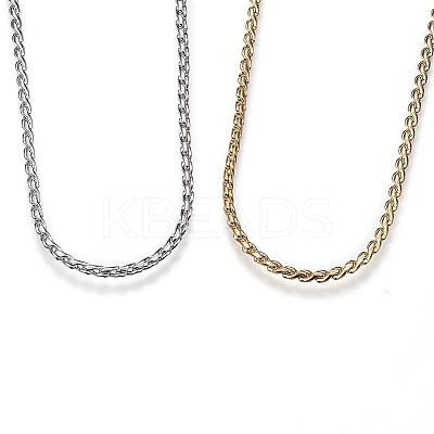 304 Stainless Steel Twisted Chain Necklaces NJEW-D285-22-1