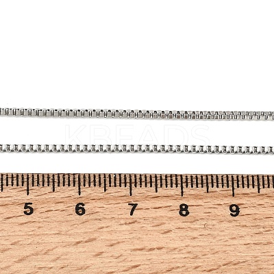 Non-Tarnish 201 Stainless Steel Box Chain Necklaces STAS-P101-45P-1