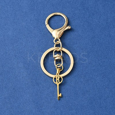 304 Stainless Steel Initial Letter Key Charm Keychains KEYC-YW00004-18-1