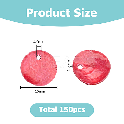 Natural Akoya Shell Dyed Disc Charms SHEL-WH0005-05D-1