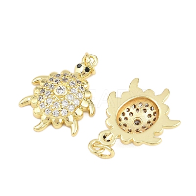 Brass Micro Pave Cubic Zirconia Pendants KK-D005-06A-G-1