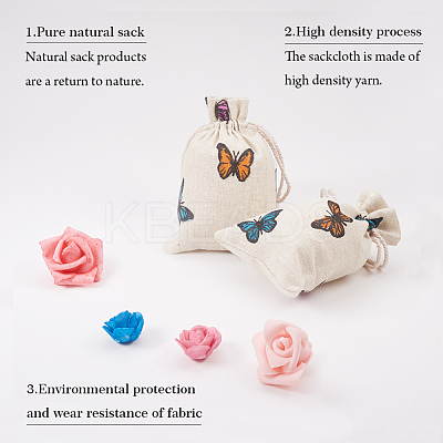 Polycotton(Polyester Cotton) Packing Pouches Drawstring Bags ABAG-T004-10x14-03-1