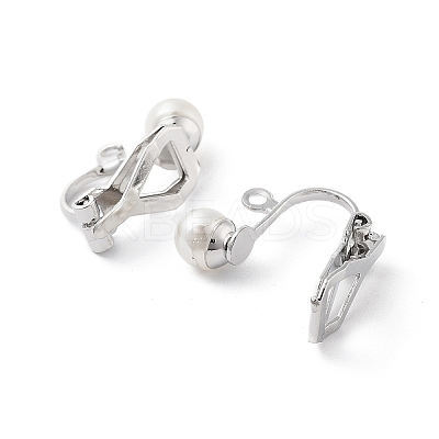 304 Stainless Steel Clip-on Earring Findings with Imitation Pearl Plastic Beaded LS-STAS-H216-03A-P-1