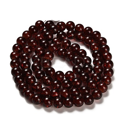 Spray Painted Crackle Glass Beads Strands CCG-Q001-10mm-16-1