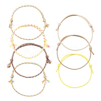 14Pcs 7 Colors Cotton Cord Bracelet Set for Men Women BJEW-FS00025-03-1
