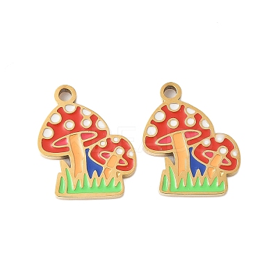 304 Stainless Steel Enamel Pendants STAS-R168-22G-01-1