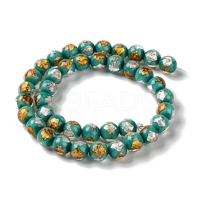 Handmade Gold & Silver Foil Lampwork Beads GLAA-G107-07A-08-1