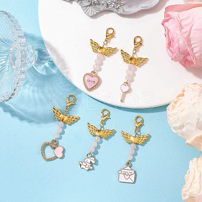 Valentine's Day Alloy Enamel Pendant Decoraton HJEW-JM02028-01-1