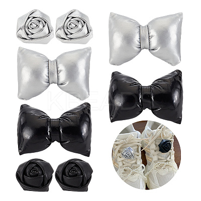 4 Pairs 4 Styles Imitation Leather Shoe Buckle Clips AJEW-FG0004-56-1