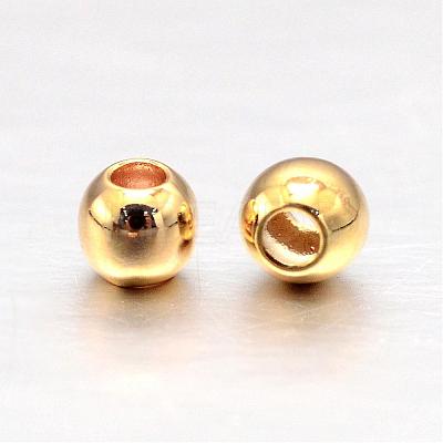 Real Gold Plated Brass Round Spacer Beads KK-L147-197-2.5mm-NR-1