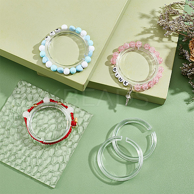 20Pcs Small Transparent Shelf Bangle Organizer Bracelet Displays Stand Jewelry Holder BDIS-PH0001-04-1