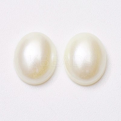 Acrylic Imitation Pearl Cabochons LS-X-MACR-E007-8x10mm-J02-1