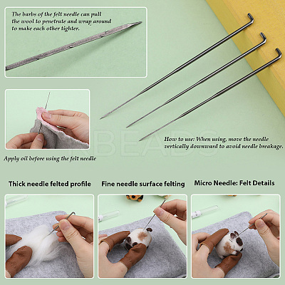 1 Set Cat Needle Felting Kit DIY-SC0030-17B-1