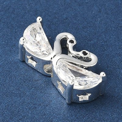 Brass Micro Pave Cubic Zirconia Beads KK-A253-07S-1