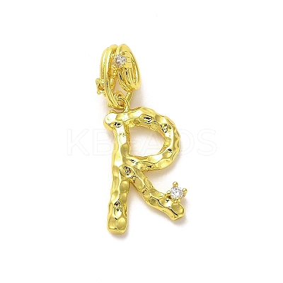 Rack Plating Brass Micro Pave Cubic Zirconia European Dangle Charms KK-L210-015G-R-1