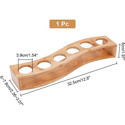 6-Hole Bamboo Glass Holder Display Racks ODIS-WH0025-71-1