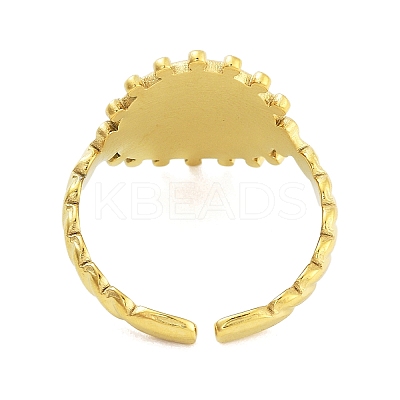 Real 18K Gold Plated 304 Stainless Steel Open Cuff Rings for Women RJEW-B061-01G-01-1
