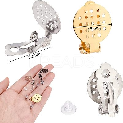 304 Stainless Steel Clip-on Earring Findings STAS-UN0002-07-1