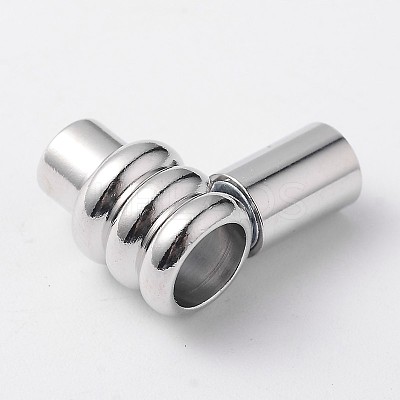 Column Brass Magnetic Clasps with Glue-in Ends KK-F358-04-A-NR-1