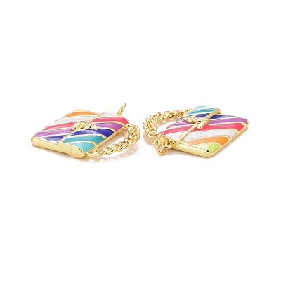 Rack Plating Brass Enamel Pendants KK-I689-12G-1