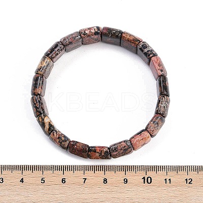 Natural Leopard Skin Jasper Beaded Stretch Bracelets for Women Men BJEW-M049-08B-1