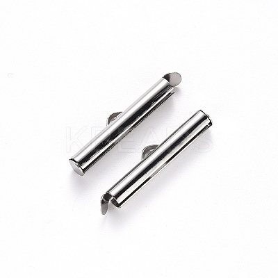 Non-Tarnish 304 Stainless Steel Slide On End Clasp Tubes LS-X-STAS-S115-01H-P-1