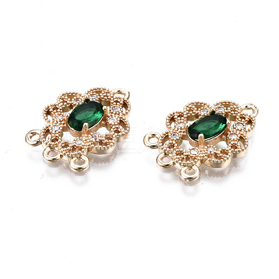 Brass Micro Pave Clear Cubic Zirconia Chandelier Component Links KK-S359-165-A02-RS-1