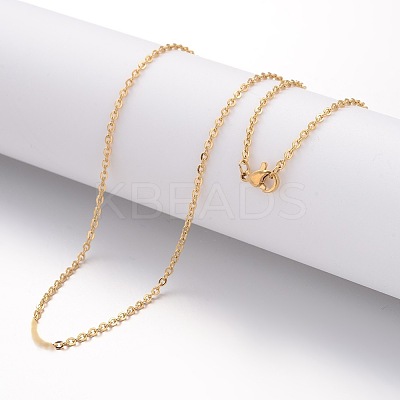 Ion Plating(IP) 304 Stainless Steel Cable Chain Necklaces LS-NJEW-H445-16G-1