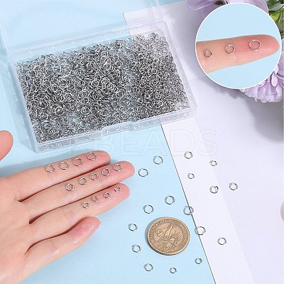 3000Pcs 3 Styles 304 Stainless Steel Open Jump Rings STAS-SP0001-68-1