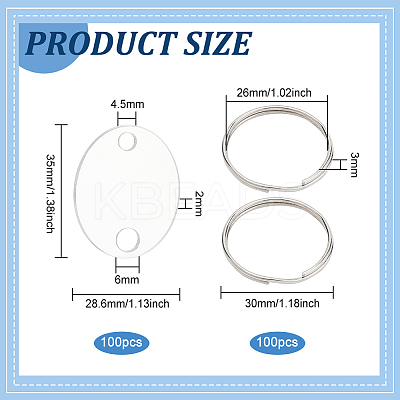DIY Blank Oval Charm Keychain Making Kit DIY-BC0012-42-1